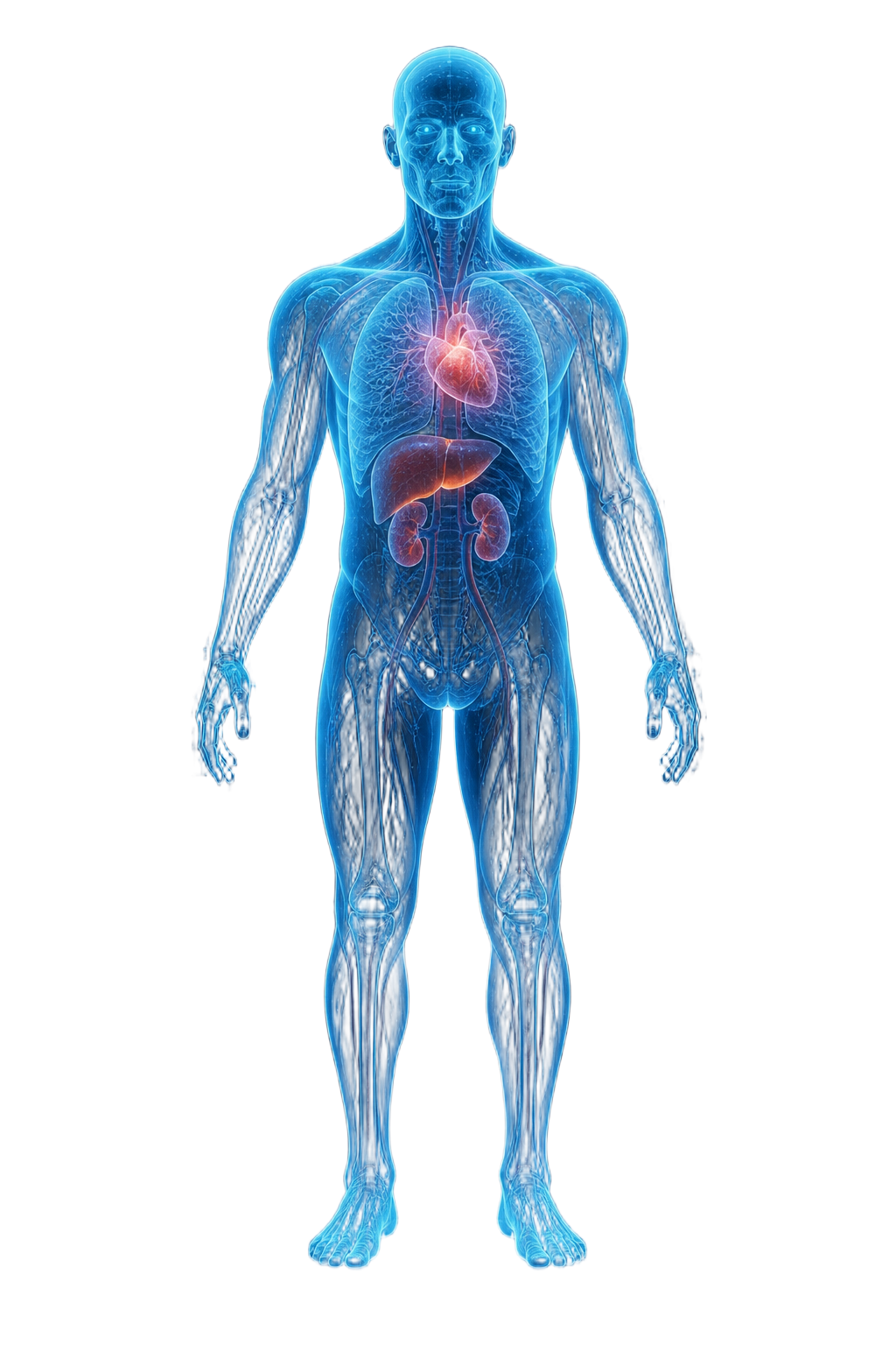 Interactive 3D human anatomy visualisation highlighting organ systems
