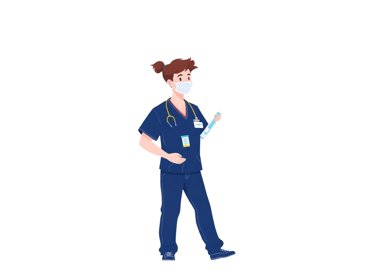 Trained phlebotomist arriving for a home sample collection